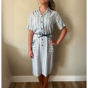 BNWT 1960s Vintage Rockabilly Housedress Shirt Dress by A Dixie Love Frock 14.5